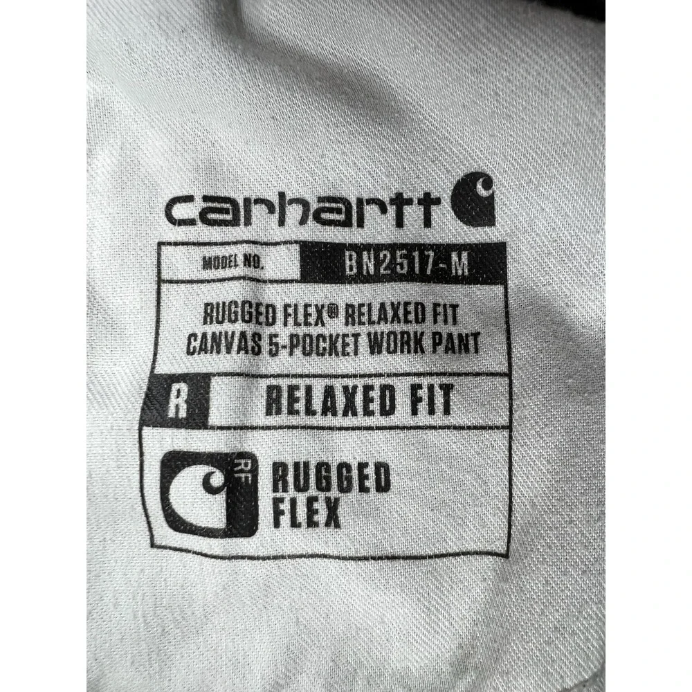 Carhartt Mens 30x30 Gray Rugged Flex Relaxed Fit Canvas Carpenter Pants BN2517-M